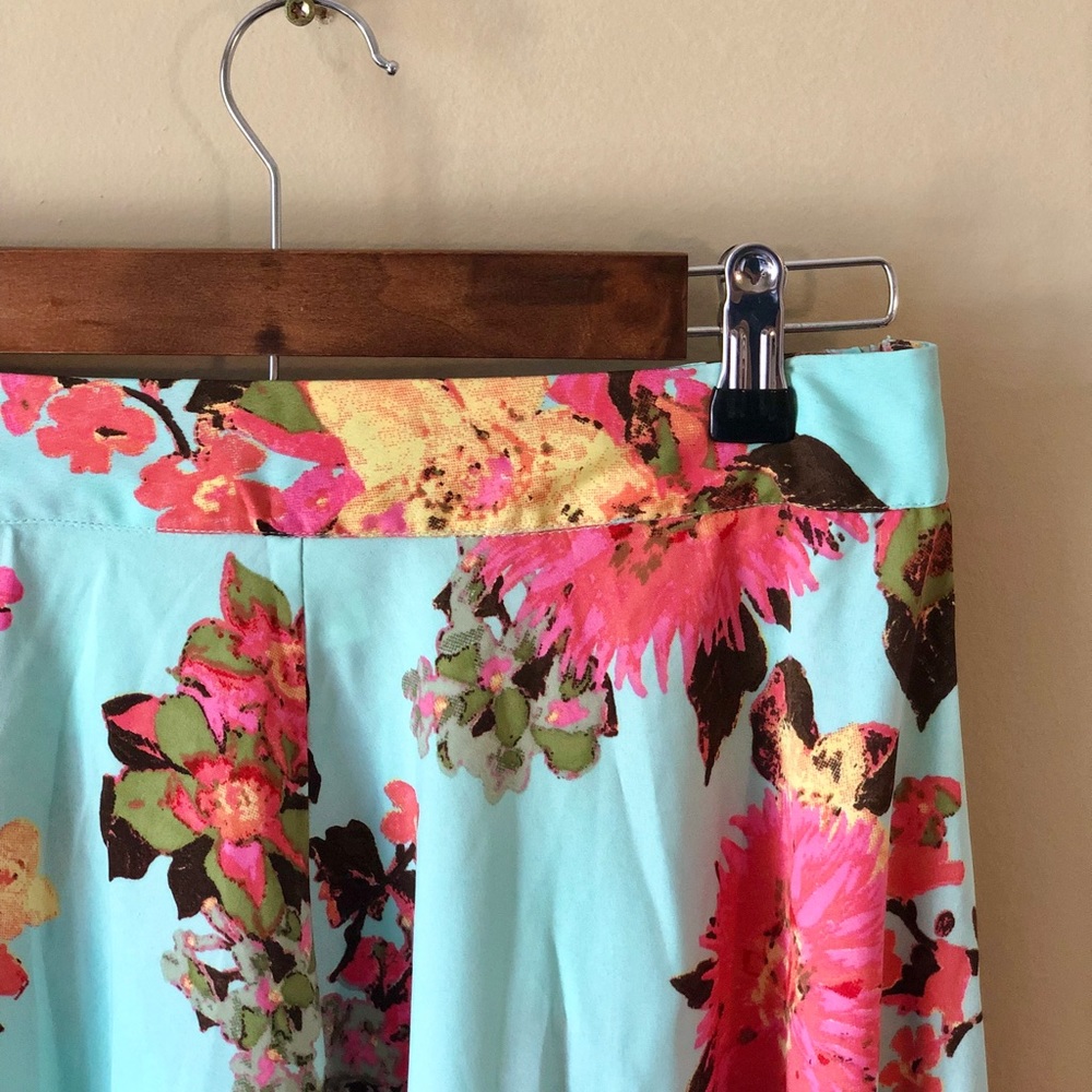 High Low Floral Midi Skirt